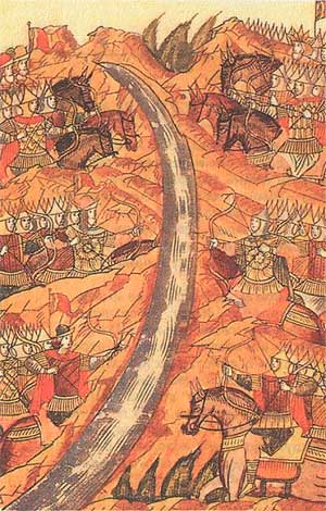 Миниатюра летописного свода. XVI век. Миниатюра летописного свода. XVI век.