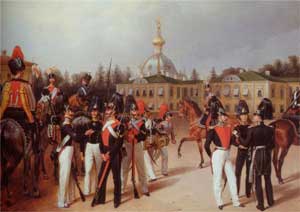 Франц Крюгер Русская гвардия в Петерегофе 1853 г.