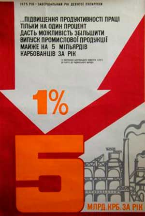 Агитационный плакат 9-й пятилетки, 1975 г.