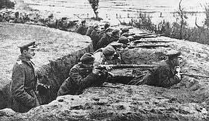Польские окопы в Белоруссии во время сражения на Немане, октябрь 1920 Польские окопы в Белоруссии во время сражения на Немане, октябрь 1920