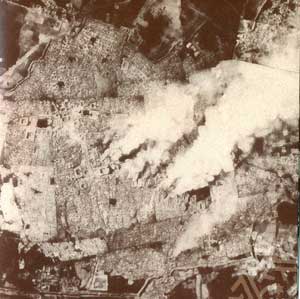 Пожары в Бухаре в время штурма Красной Армии. Фотоснимок с аэроплана, 1 сентября 1920