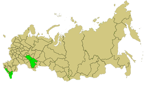 Районы в России с мусульманским большинством.
