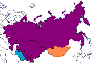 Карта СНГ. Приведены заявленные границы стран-членов ООН