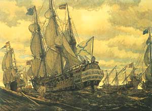 «Флот Петра Великого». Евгений Лансере, 1909