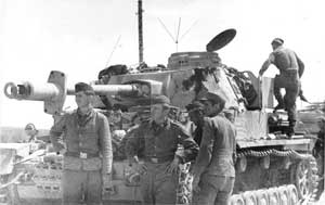 Серьезно поврежденный танк Pz-4 5-й танковой дивизии