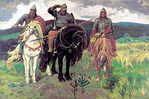 «Богатыри». Виктор Васнецов. 1881—1898. Илья Муромец в центре