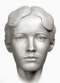 вел. княжна Ольга (1895-1918 г.г.). Скульптурная реконструкция по черепу С.А. Никитина, 1994.