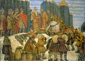 Сбор дани. Картина Н. Рериха