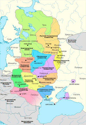 Карта Древнерусского государства в 1054—1132 гг.