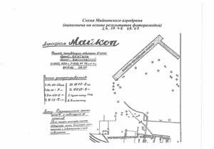 Схема Майкопского аэродрома на 9 час.07 мин 24.10.1942 на основе объективного фотоконтроля (дешифрованный аэроснимок)