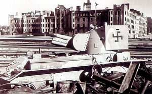 Подбитое в боях за Выборг финское штурмовое орудие БТ-42, июнь 1944 г.