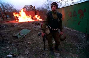 Чеченский боевик в Грозном, январь 1995 г.
